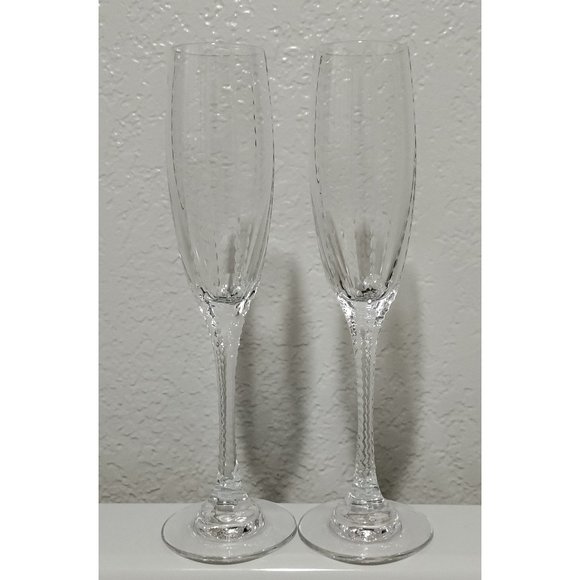 (2) Fabergé 10" Champagne Flutes Bristol Pattern by FABERGE - Picture 3 of 6